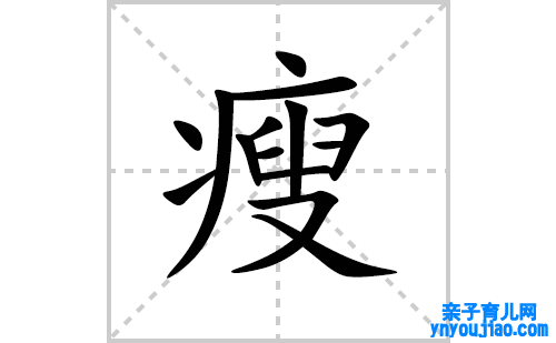 瘦的笔顺笔画怎么写(瘦的拼音、部首、解释及成语解读)