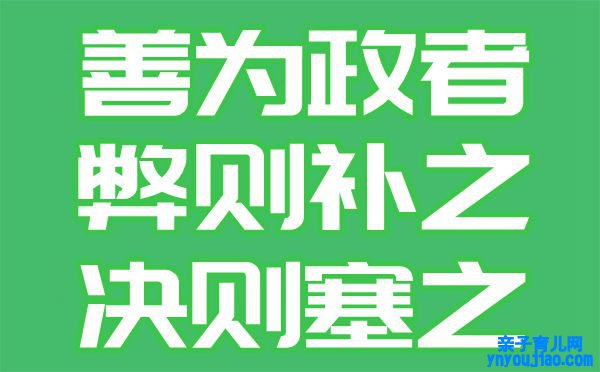 善为政者弊则补之决则塞之是什么意思