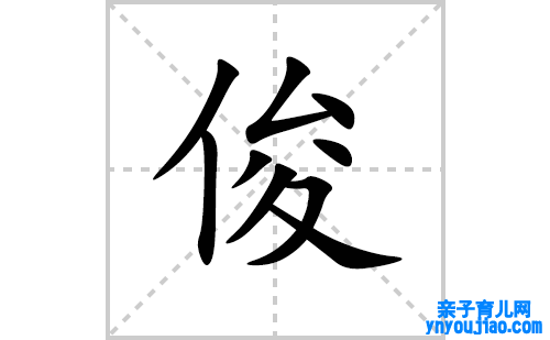 俊的笔顺笔画怎么写(俊的拼音、部首、表明及成语解读)