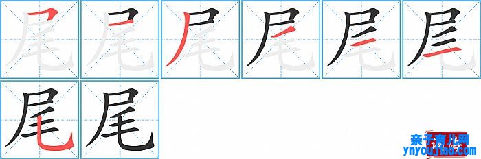 尾的笔顺、笔画