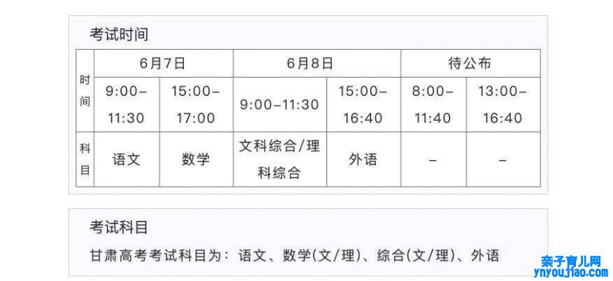 2022年甘肃高考时间布置,甘肃高考时间2022详细时间表