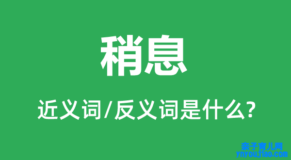 稍息的近义词和反义词是什么,稍息是什么意思