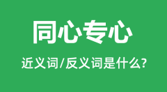 同心专心的近义词和反义词是什么_同心专