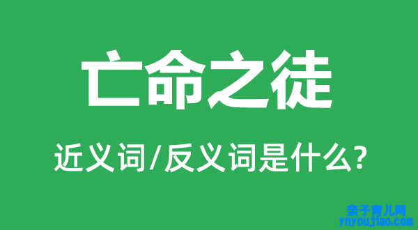 亡命之徒的近义词和反义词是什么,亡命之徒是什么意思