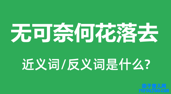 无可怎样花落去的近义词和反义词是什么,无可怎样花落去是什么意思