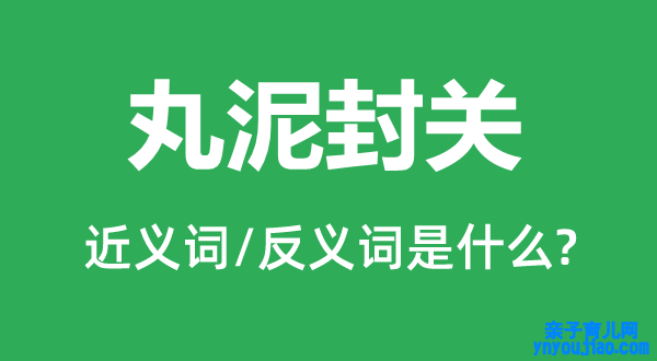 丸泥封关的近义词和反义词是什么,丸泥封关是什么意思