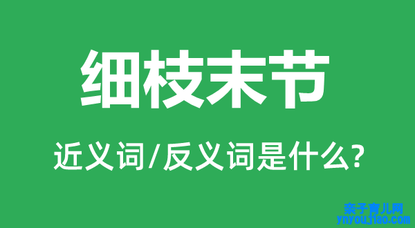 细枝末节的近义词和反义词是什么,细枝末节是什么意思