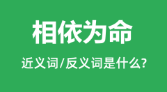 相依为命的近义词和反义词是什么_相依为命是什么意思？