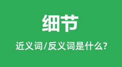 细节的近义词和反义词是什么_细节是什么意思？