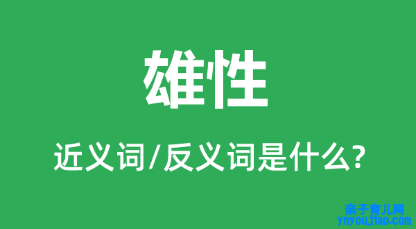 雄性的近义词和反义词是什么,雄性是什么意思