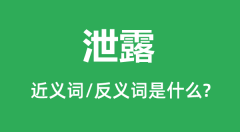 泄露的近义词和反义词是什么_泄露是什么意思？