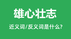 雄心壮志的近义词和反义词是什么_雄心壮志是什么意思?