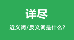 详尽的近义词和反义词是什么_详尽是什么意思?