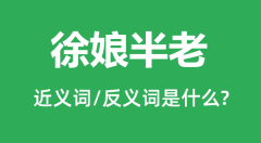 徐娘半老的近义词和反义词是什么_徐娘半老是什么意思?