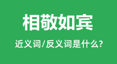 相敬如宾的近义词和反义词是什么_相敬如宾是什么意思?