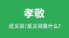 孝敬的近义词和反义词是什么_孝敬是什么意思?