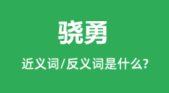 骁勇的近义词和反义词是什么_骁勇是什么意思?