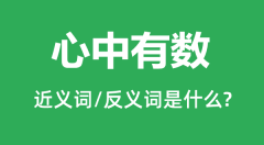 心中有数的近义词和反义词是什么_心中有数是什么意思?