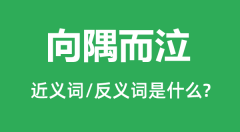 向隅而泣的近义词和反义词是什么_向隅而泣是什么意思？